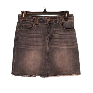 Copper Key Stretchy Jean Skirt - S